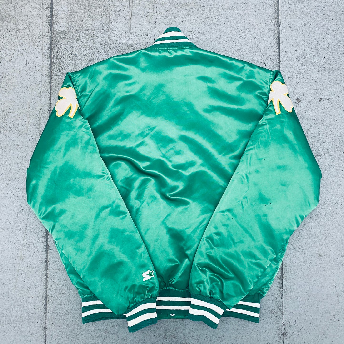 Boston Celtics: 1980's Satin NBA Authentics Starter Bomber Jacket (L)