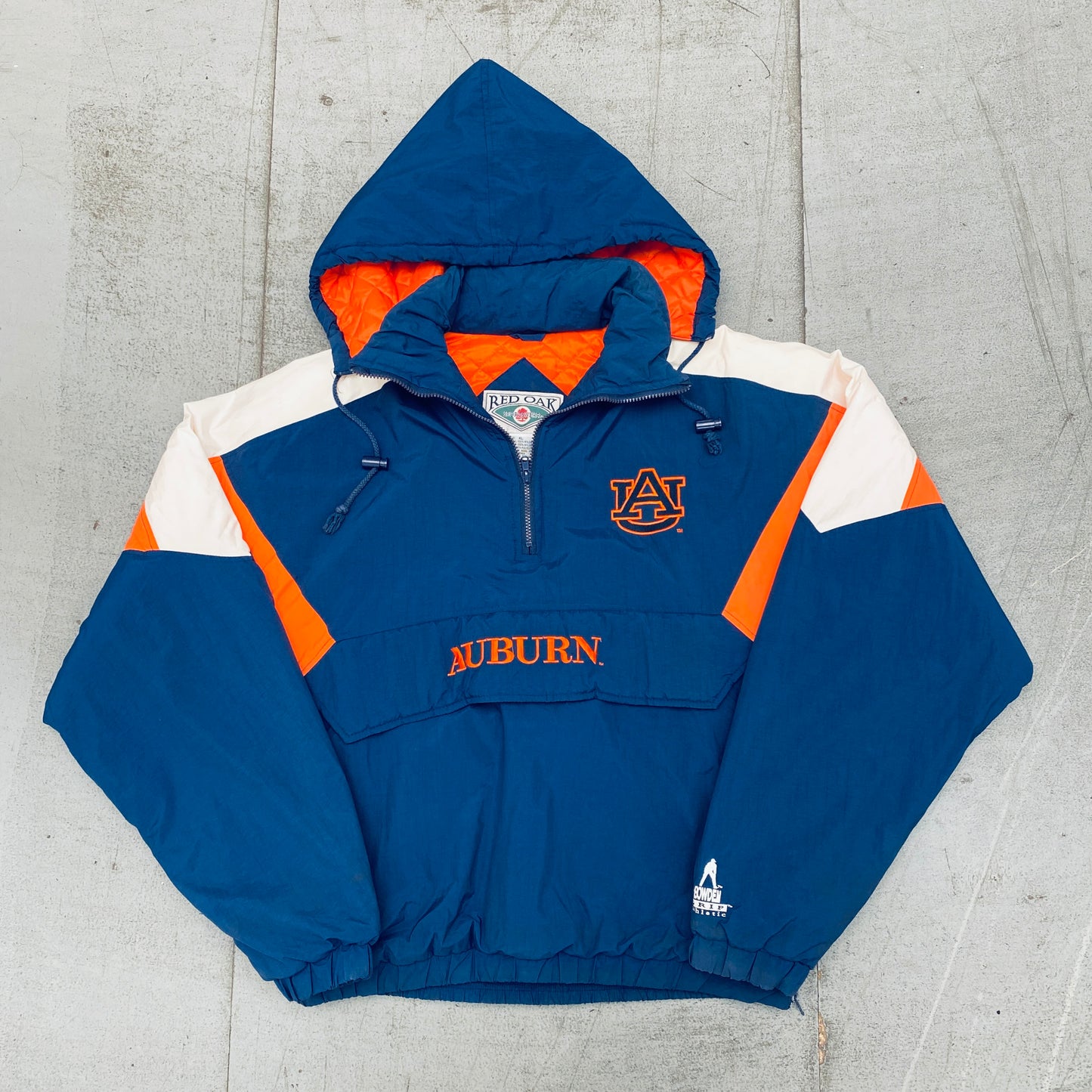 Auburn Tigers: 1990's 1/4 Zip Reverse Embroidered Script Spellout Jacket (L/XL)