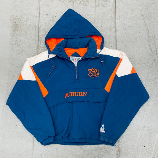 Auburn Tigers: 1990's 1/4 Zip Reverse Embroidered Script Spellout Jacket (L/XL)