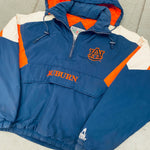 Auburn Tigers: 1990's 1/4 Zip Reverse Embroidered Script Spellout Jacket (L/XL)