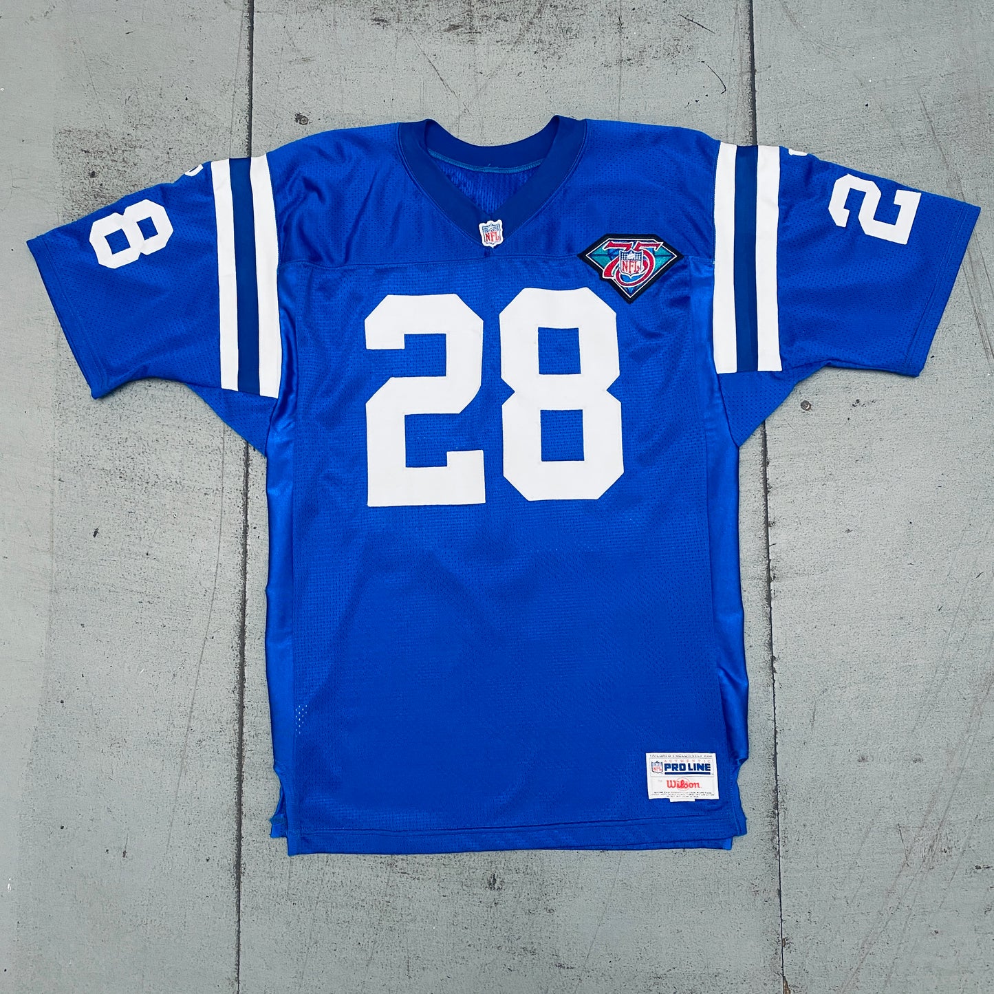 Indianapolis Colts: Marshall Faulk (No Name) 1994/95 Rookie w/ 75th Anniversary Patch - Stitched (L)