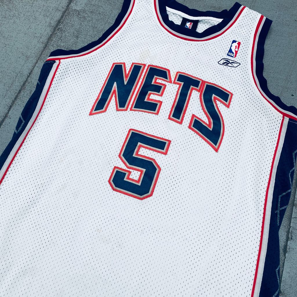New Jersey Nets: Jason Kidd 2001/02 White Reebok Stitched Jersey