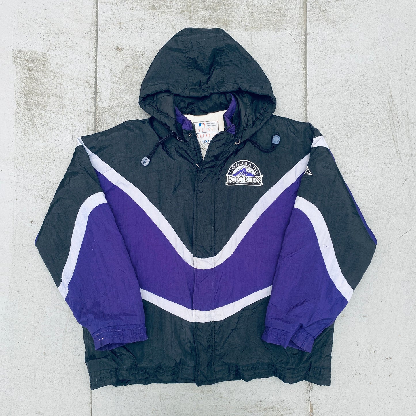 Colorado Rockies: 1990's Apex One "Ice Cream Man" Wave Fullzip Jacket (XL)