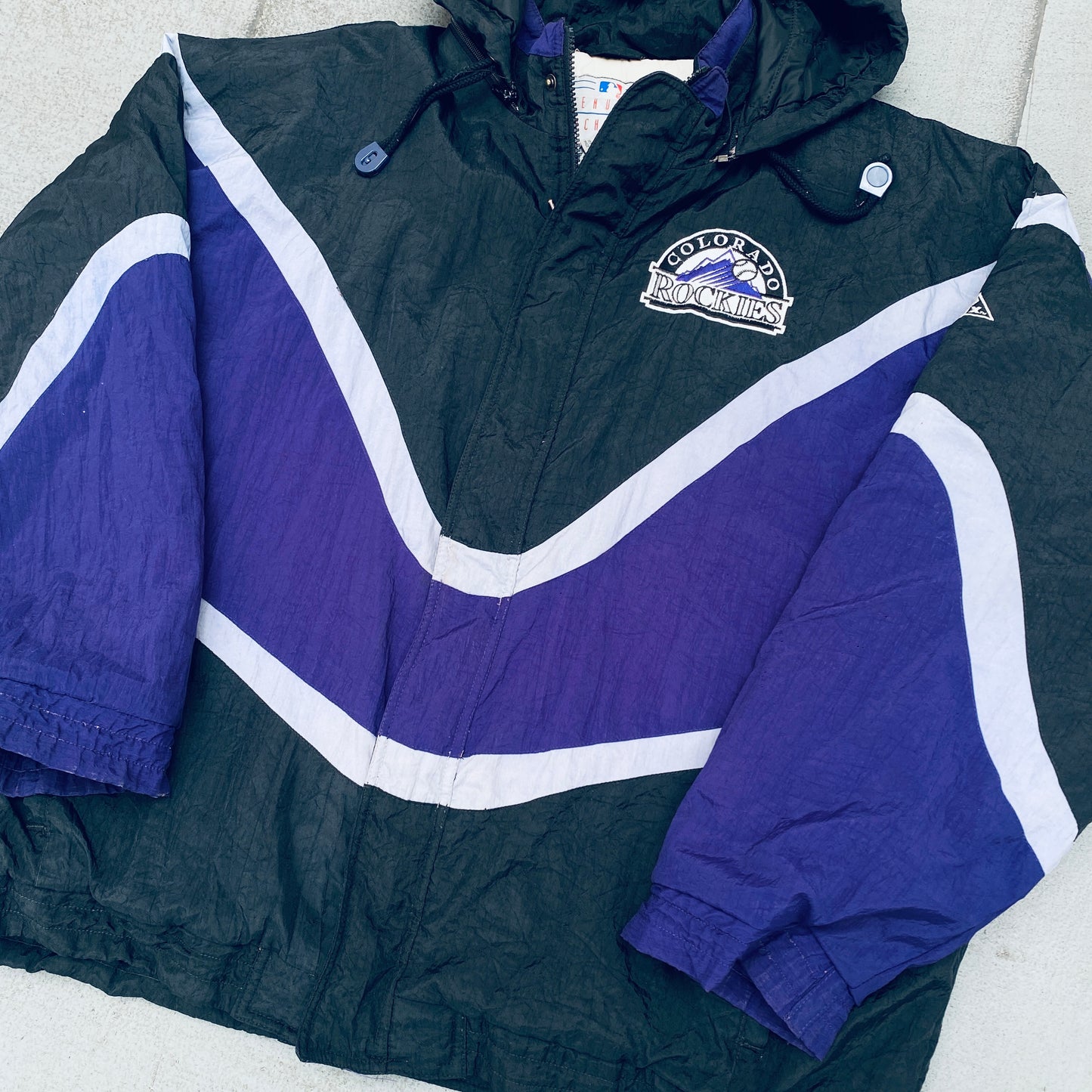 Colorado Rockies: 1990's Apex One "Ice Cream Man" Wave Fullzip Jacket (XL)