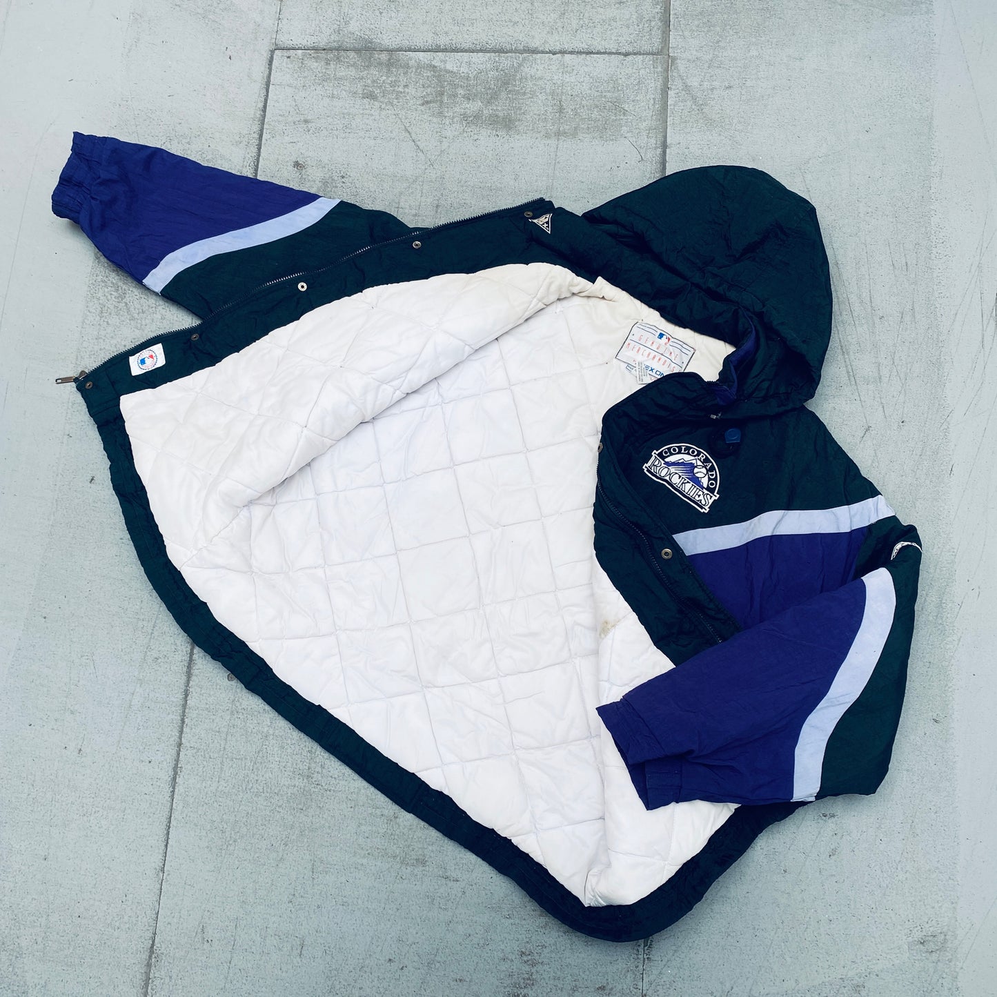 Colorado Rockies: 1990's Apex One "Ice Cream Man" Wave Fullzip Jacket (XL)