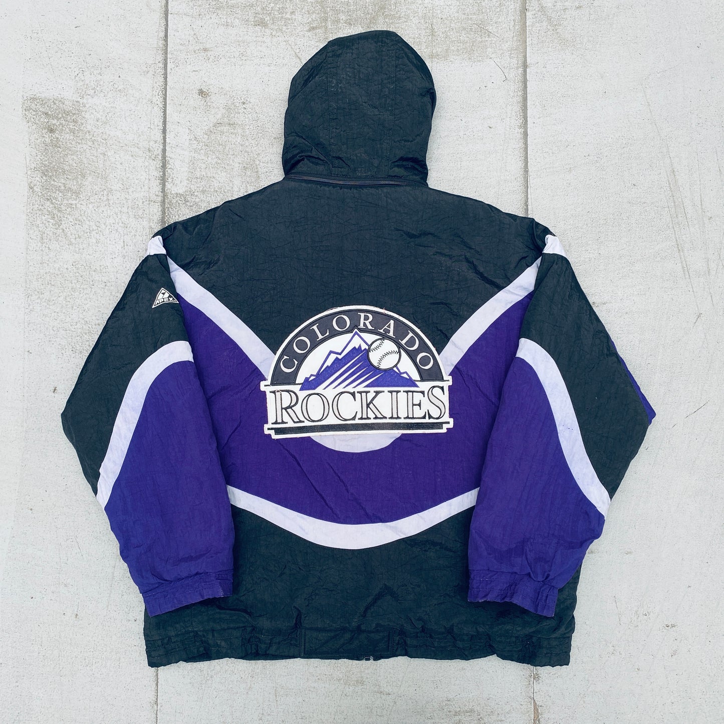 Colorado Rockies: 1990's Apex One "Ice Cream Man" Wave Fullzip Jacket (XL)