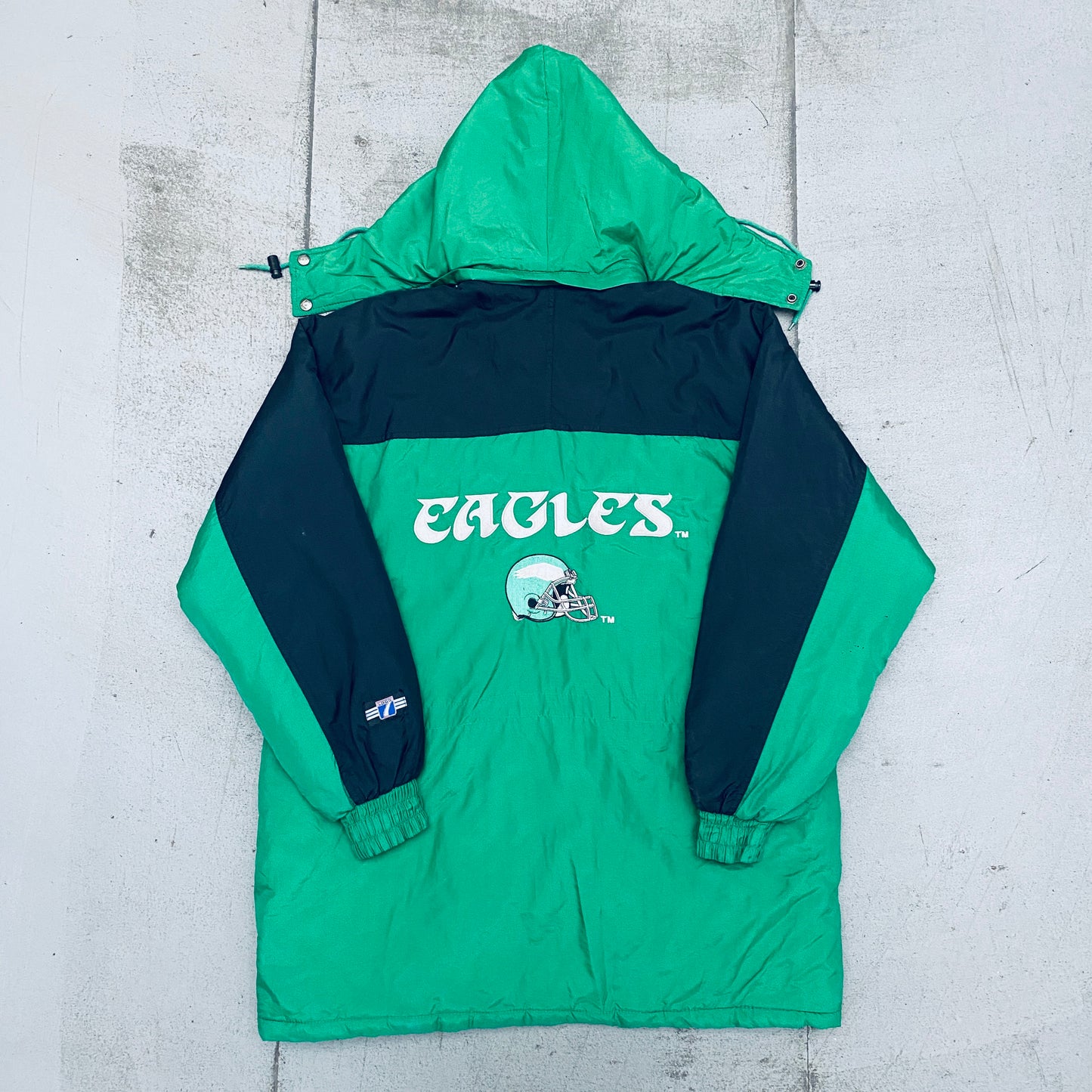 Philadelphia Eagles: 1990's Logo 7 Fullzip Trench Coat (L)