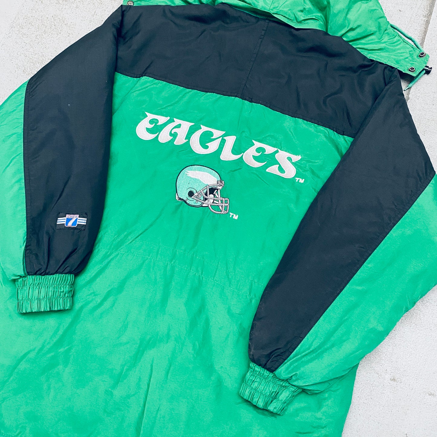 Philadelphia Eagles: 1990's Logo 7 Fullzip Trench Coat (L)