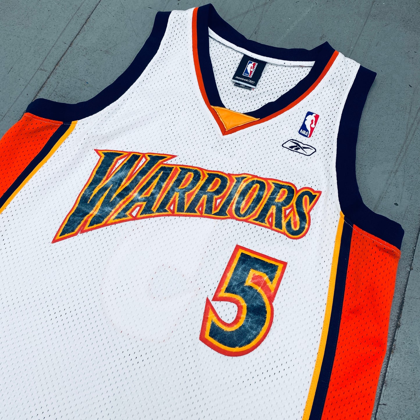 Golden State Warriors: Baron Davis 2005/06 White Reebok Stitched Jersey (L)