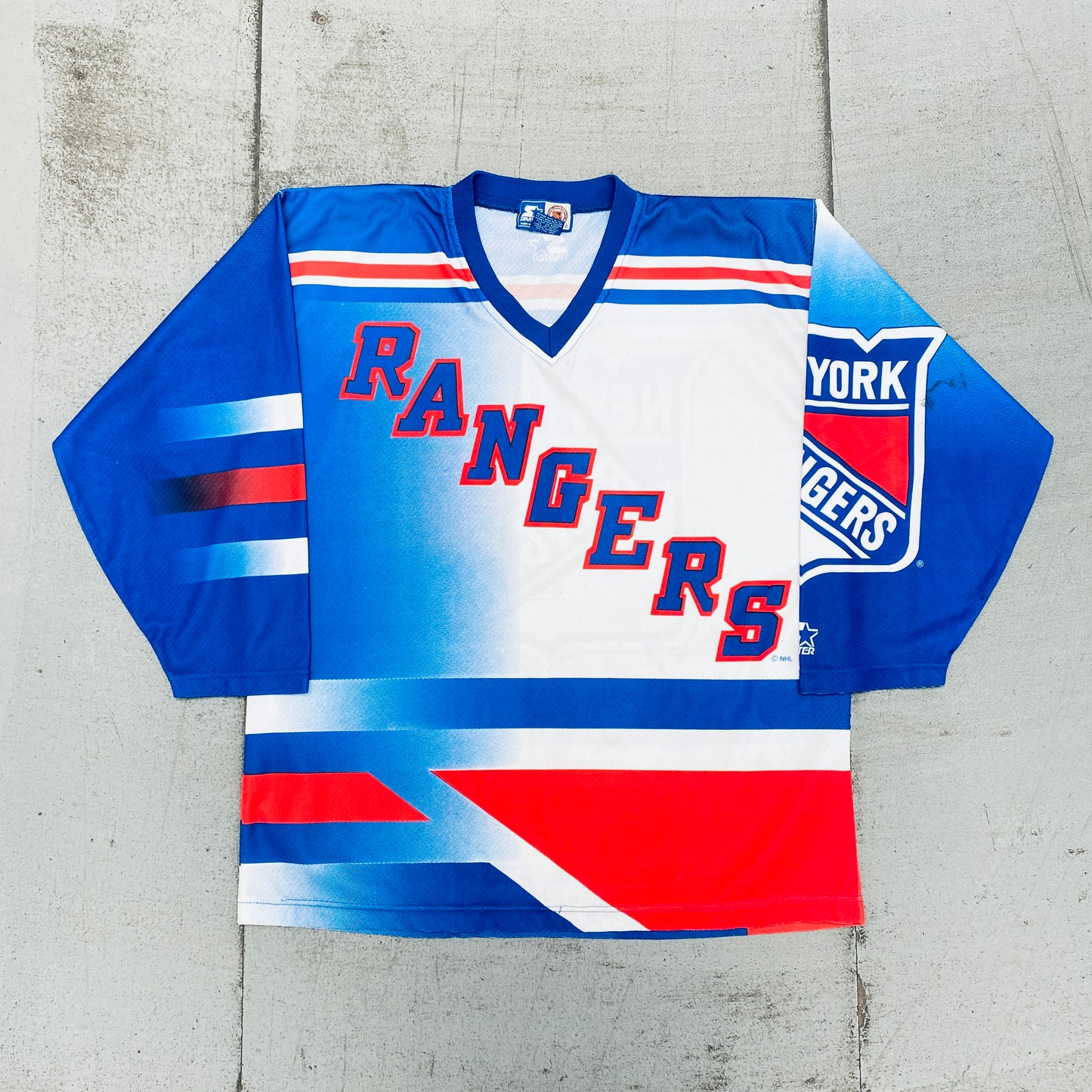 New York Rangers: 1990's All Over Print Starter Fan Jersey (L)