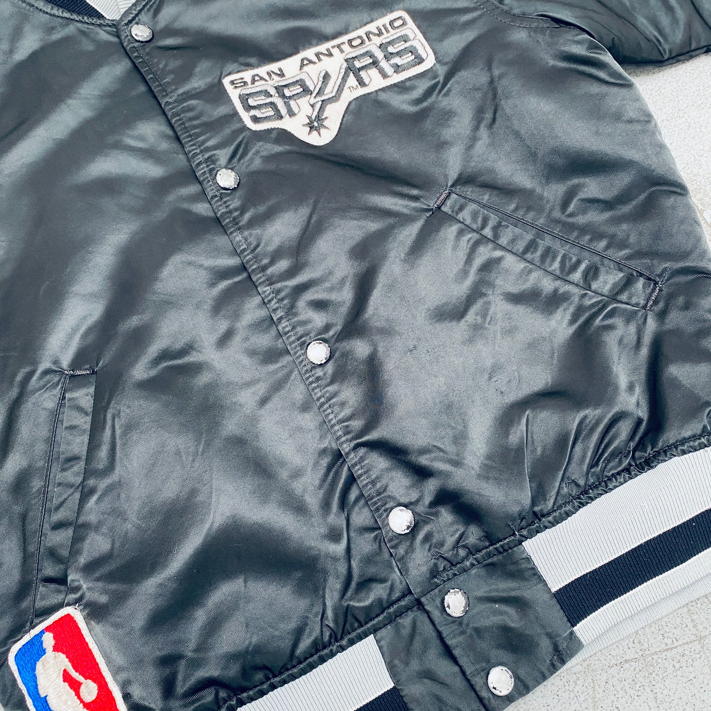 San Antonio Spurs: 1980's Satin Starter Bomber Jacket (S)