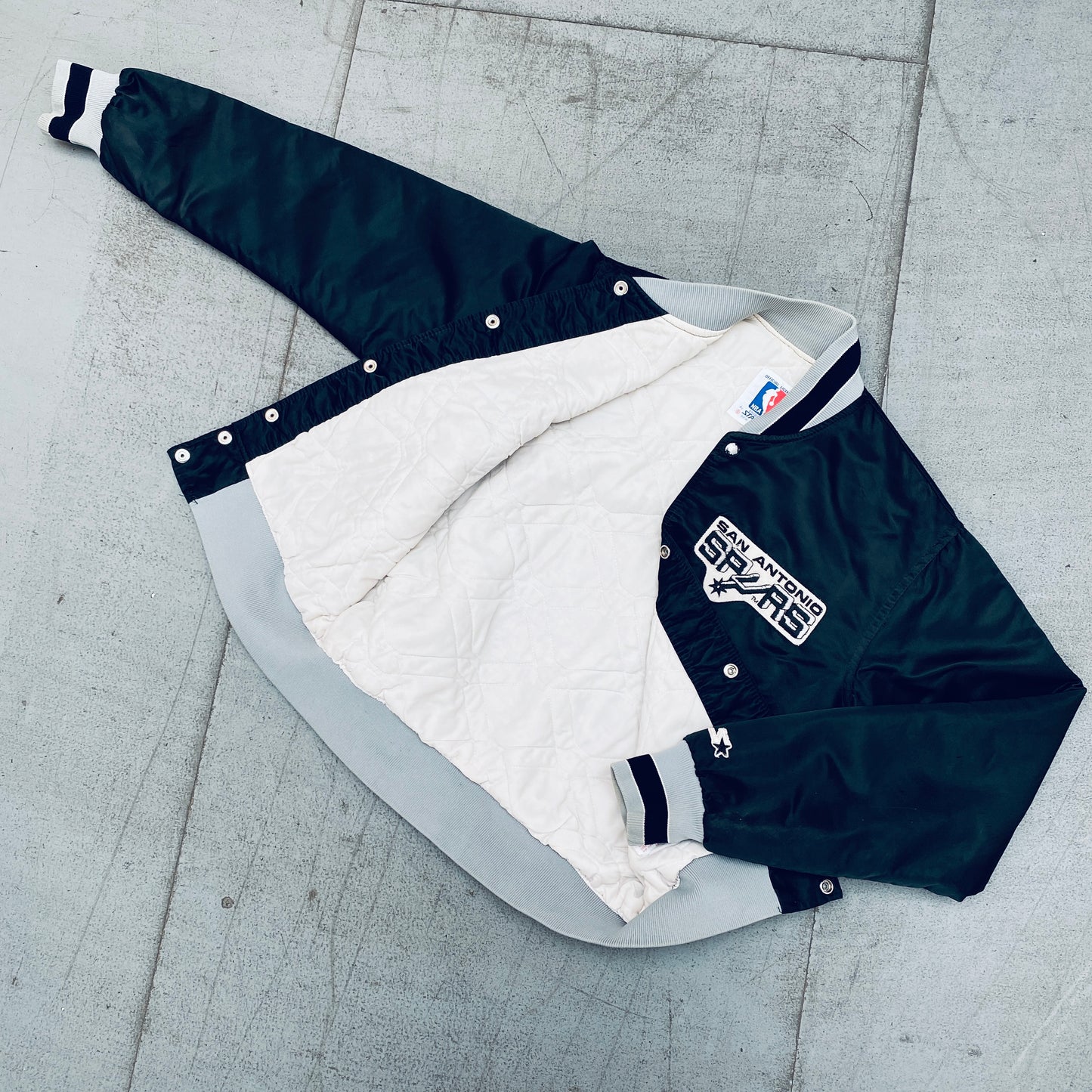 San Antonio Spurs: 1980's Satin Starter Bomber Jacket (S)