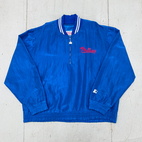 Philadelphia Phillies: 1990's 1/4 Zip Starter Dugout Jacket (XL)