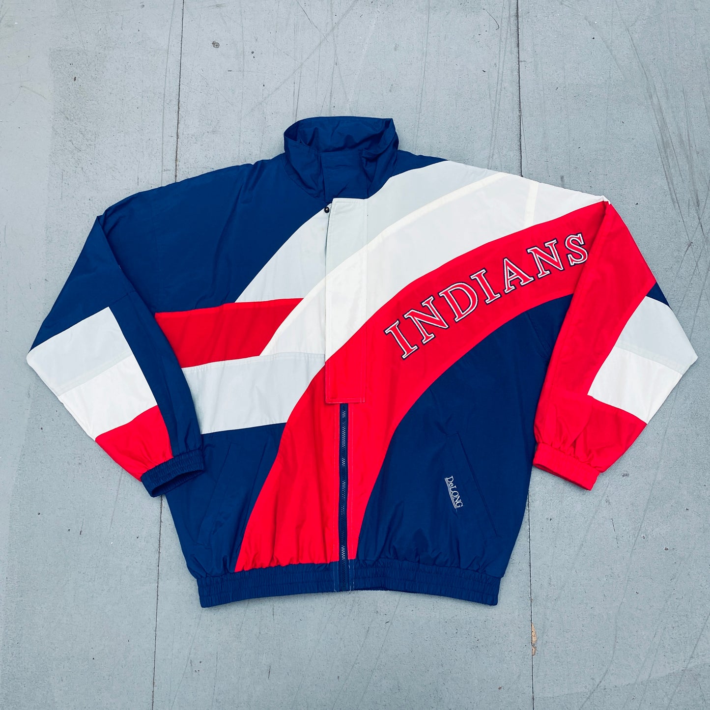 Cleveland Indians: 1990's DeLong Spellout Fullzip Windbreaker (XL)