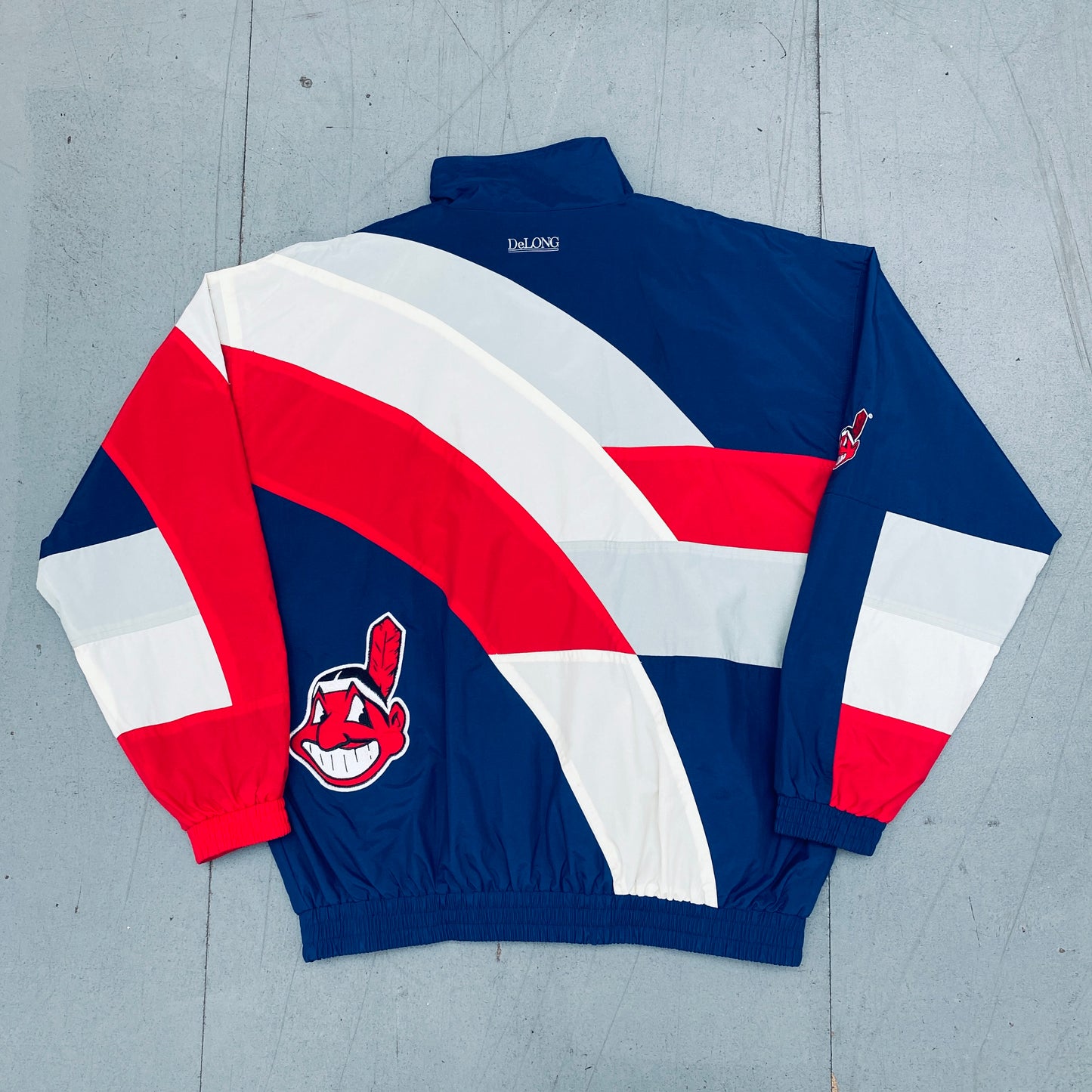 Cleveland Indians: 1990's DeLong Spellout Fullzip Windbreaker (XL)