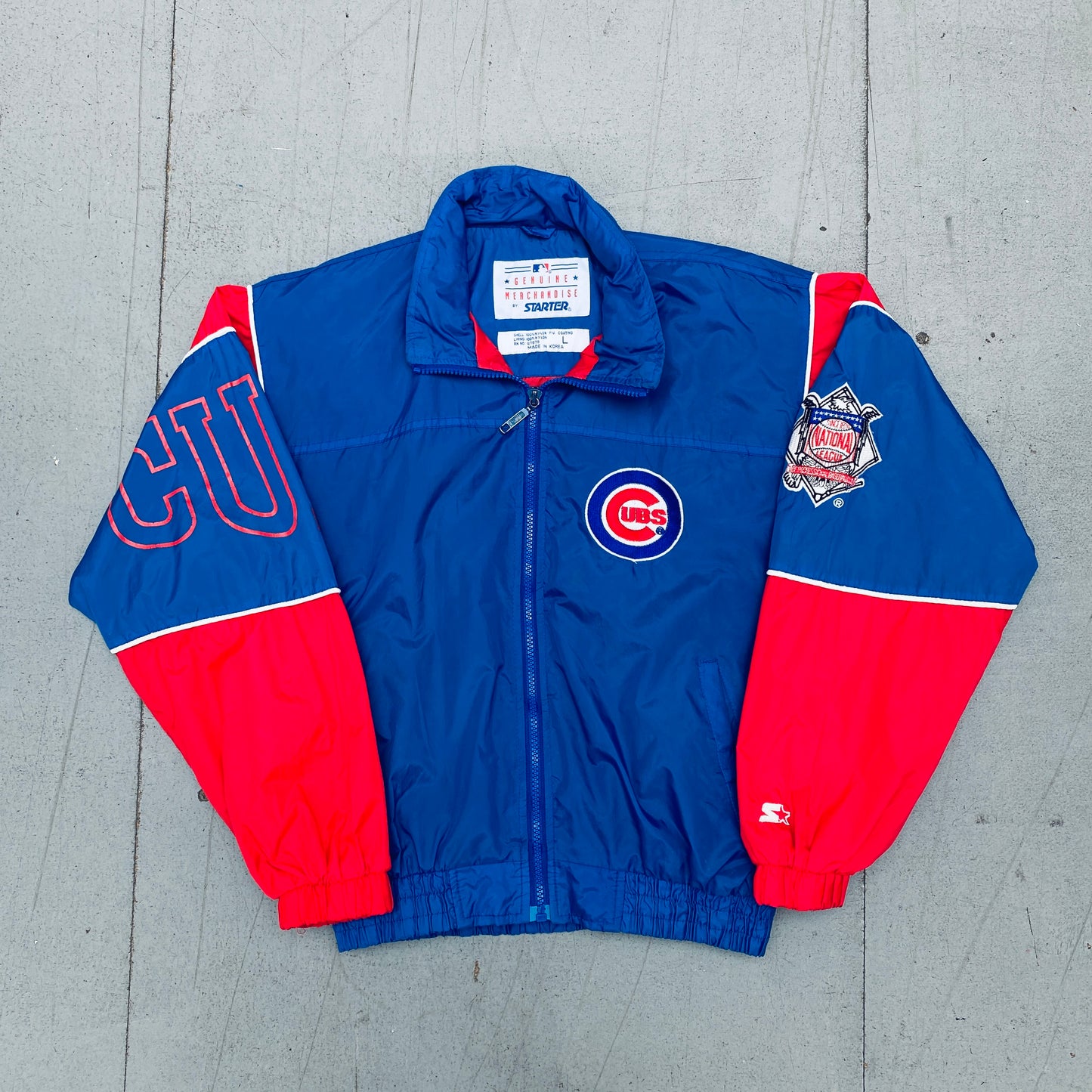 Chicago Cubs: 1990's Fullzip Starter Windbreaker w/ Hood (S)