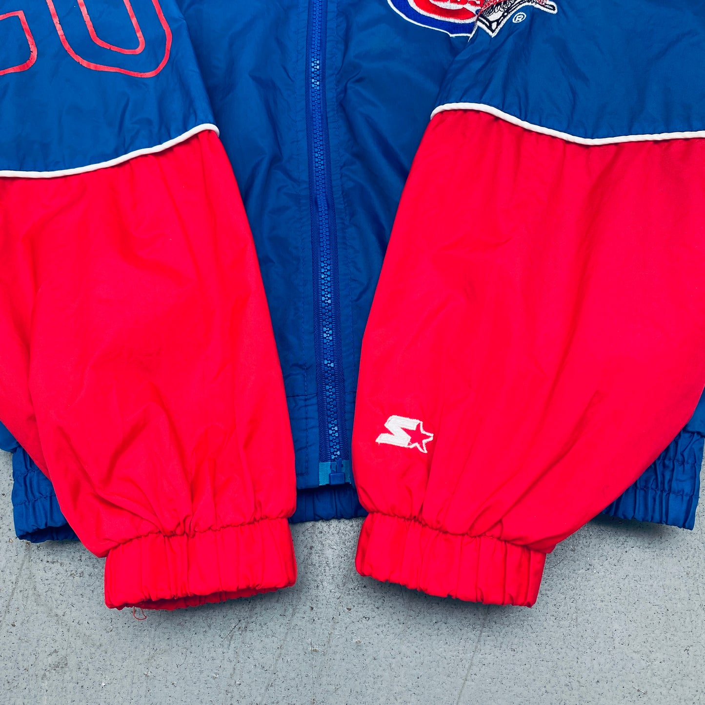 Chicago Cubs: 1990's Fullzip Starter Windbreaker w/ Hood (S)