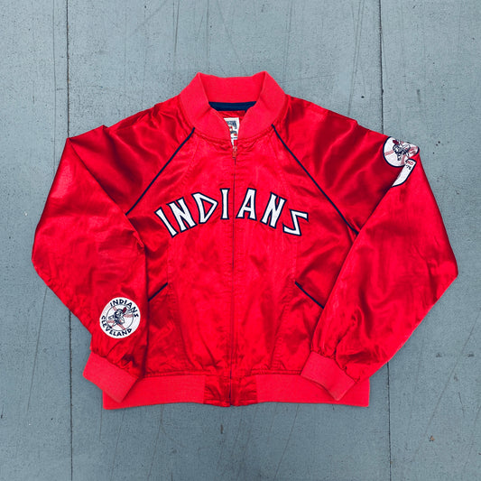 Cleveland Indians: 2000's Satin Cooperstown Collection Fullzip Bomber Jacket (S)