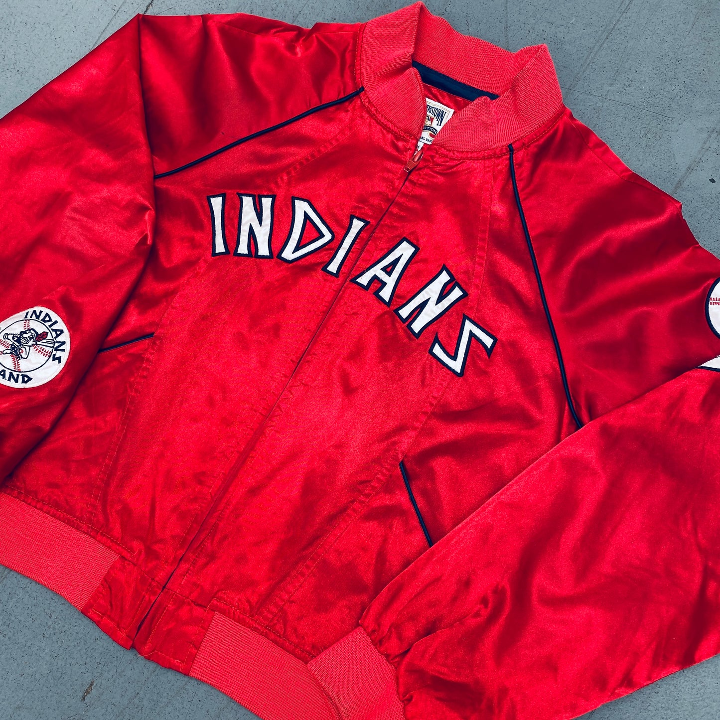 Cleveland Indians: 2000's Satin Cooperstown Collection Fullzip Bomber Jacket (S)