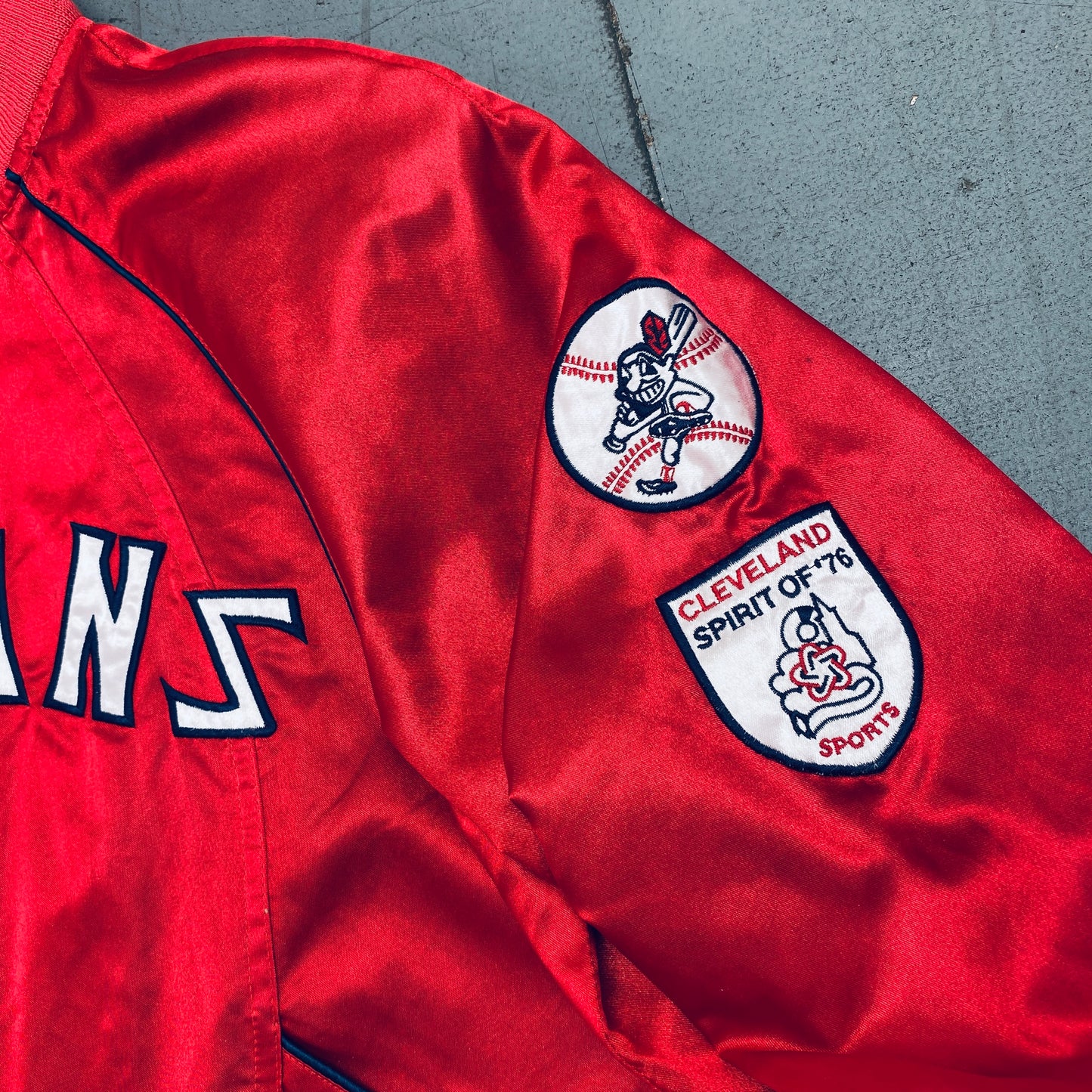 Cleveland Indians: 2000's Satin Cooperstown Collection Fullzip Bomber Jacket (S)