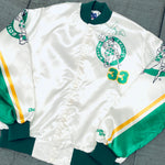 Boston Celtics: 1990's Chalk Line Larry Bird Fanimation Bomber Jacket (L)