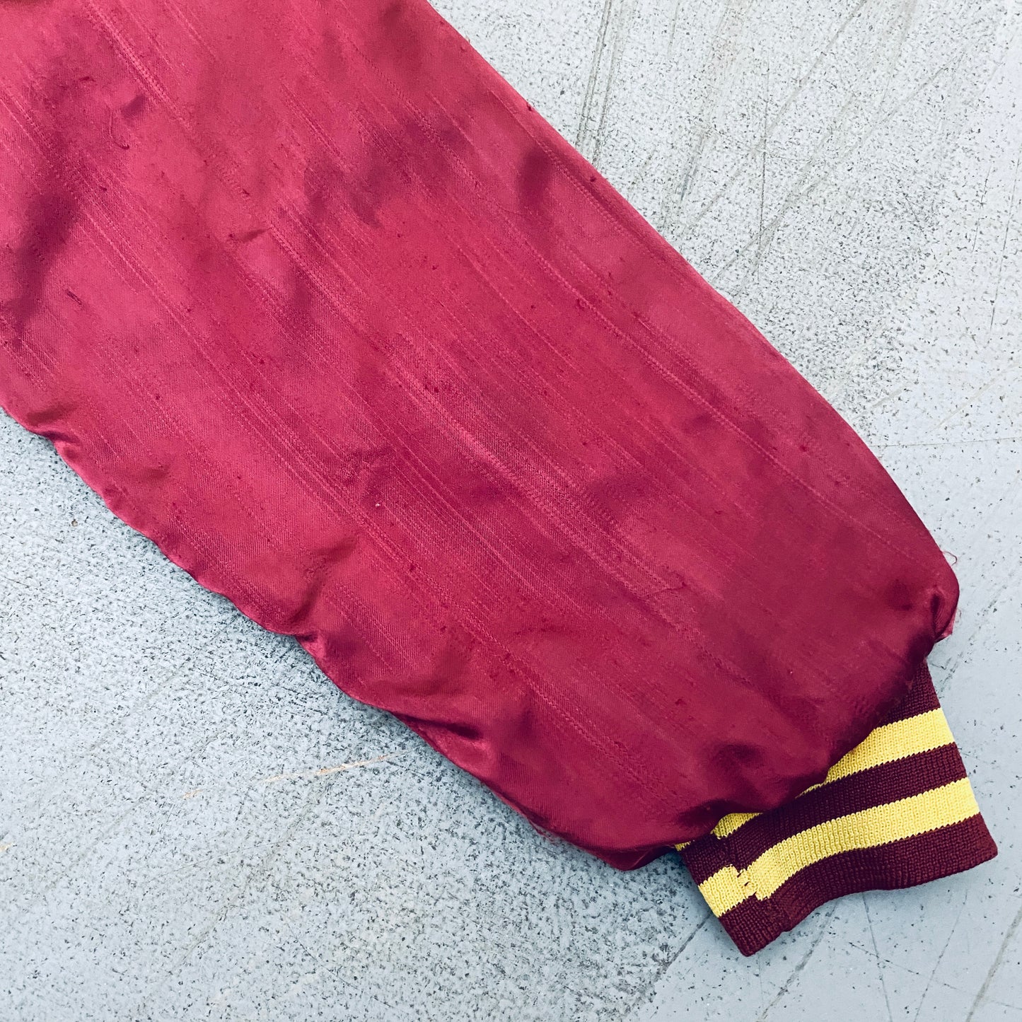 Washington Redskins: 1990's Chalk Line Reverse Spellout Satin Bomber Jacket (M)