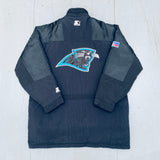 Carolina Panthers: 1990's Fullzip Feather Down Proline Starter Trench Coat (XL)