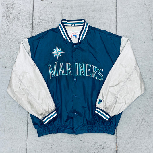 Seattle Mariners: 1990's Pro Player Lightweight Dugout Bomber Jacket (XXL)