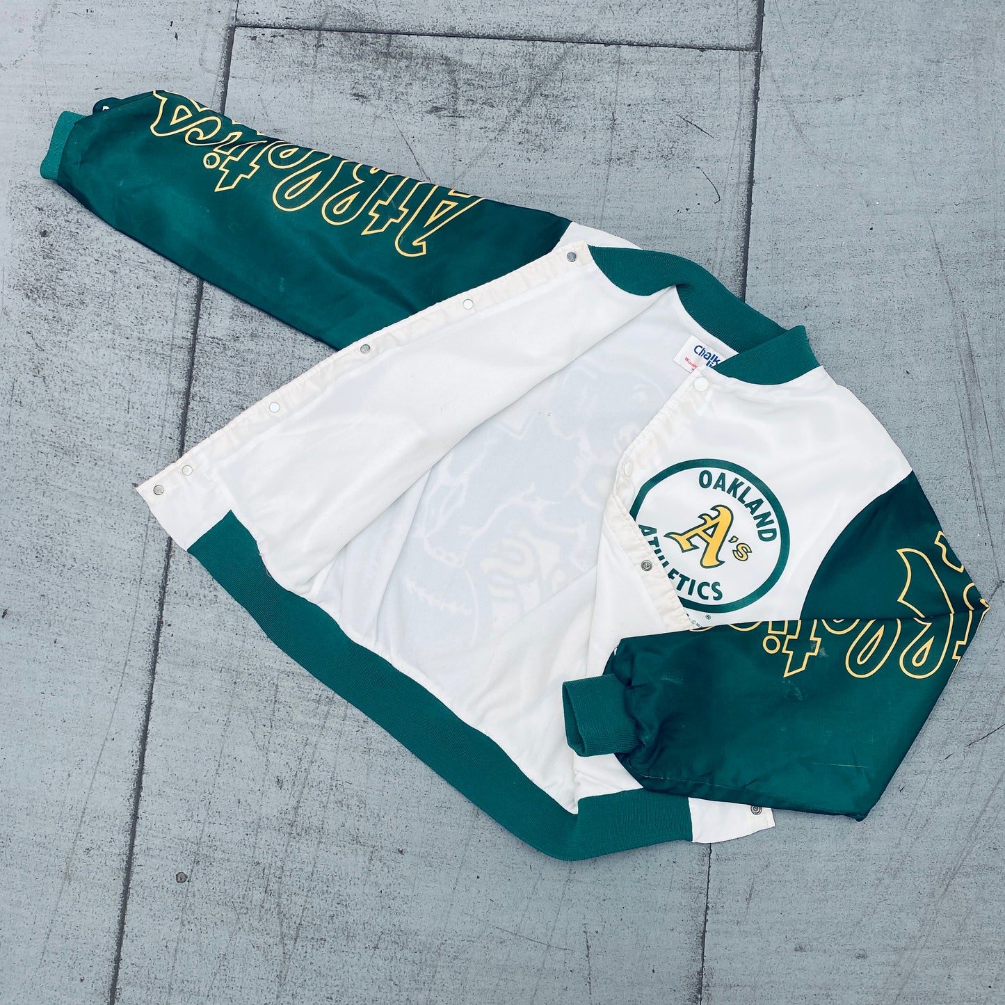 Oakland Athletics: 1989 Chalk Line Fanimation Bomber Jacket (S)