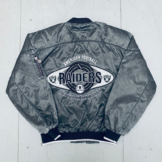 Los Angeles Raiders: 1991 Deadstock Campri Hydro Wash Fullzip Bomber Jacket (30, 32, 34) - BNWT!