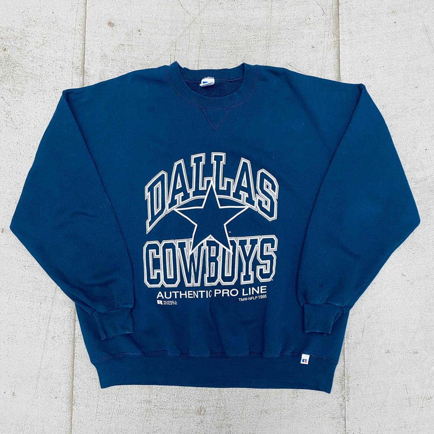 Dallas Cowboys: 1995 Russell Athletic Graphic Spellout Proline Sweat (XXL)