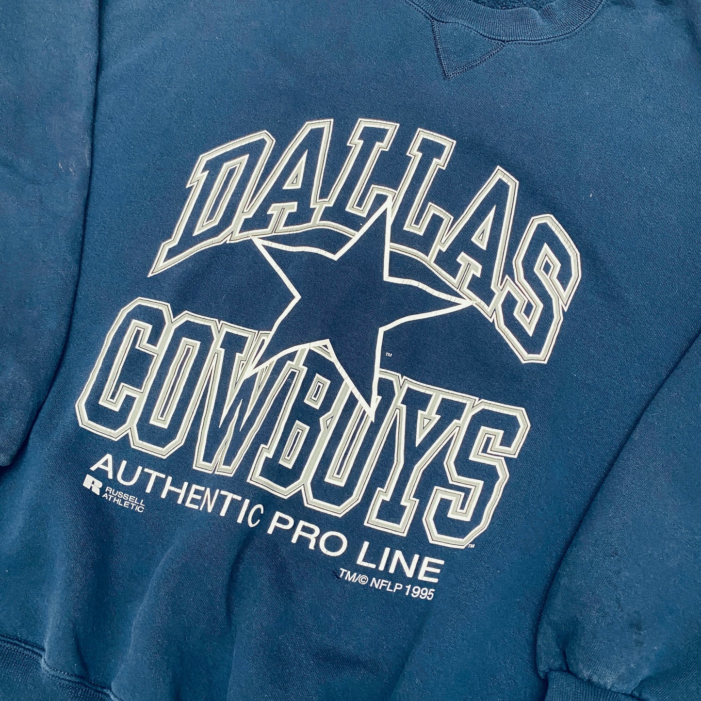 Dallas Cowboys: 1995 Russell Athletic Graphic Spellout Proline Sweat (XXL)