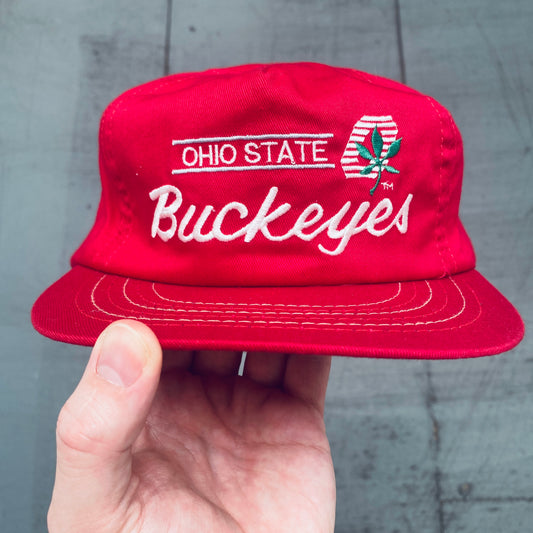 THE Ohio State Buckeyes: 1990's Embroidered Script Spellout Snapback